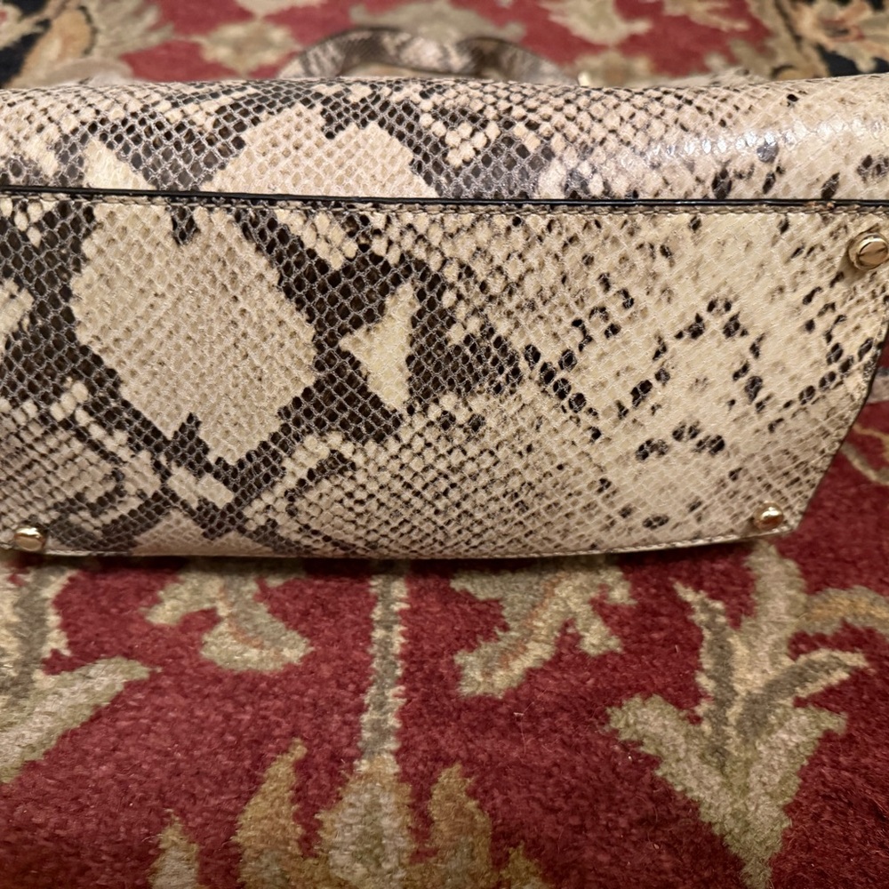 kate spade Neutral Snake-Print Satchel with Gold Hardware - Picture 6 of 6